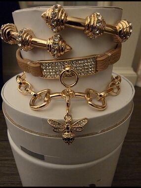 BP Gold-Tone Bee Charm Bracelet